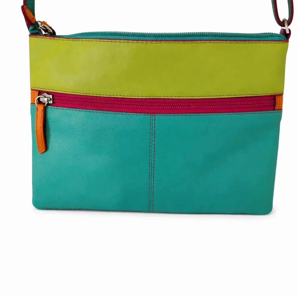 👜 ILI New York Genuine Leather RFID Crossbody Purse – 90s / Y2K - Picture 3 of 10